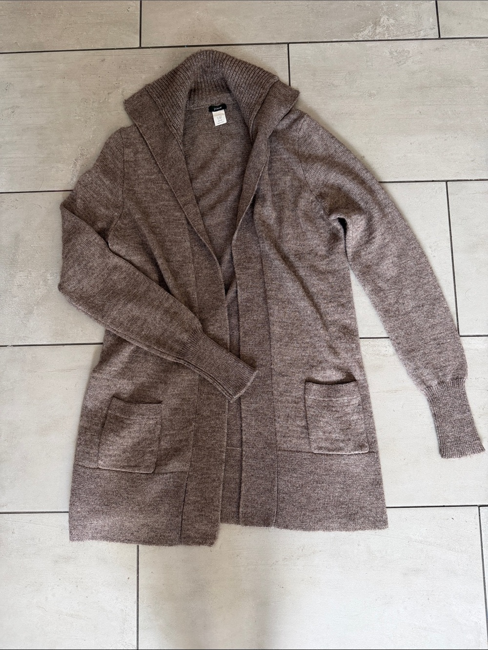 J.Crew XL Alpaca Wool Blend Long Shawl Collar Cardigan Sweater